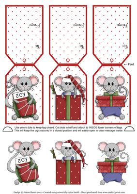 Chris Mouse Gifts (christmas) - Gift Tag Cards