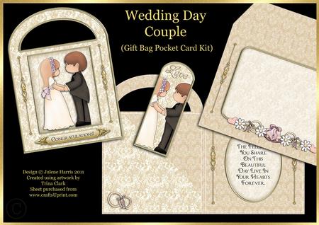 Wedding Day Couple - Gift Bag Pocket Card Kit