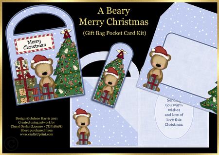 A Beary Merry Christmas - Gift Bag Pocket Card Kit