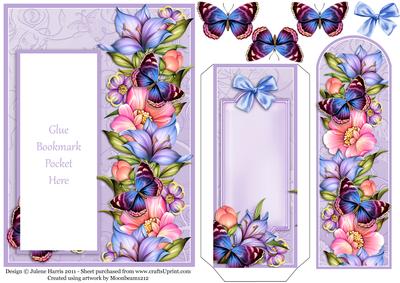 Floral Butterfly Dreams - Bookmark Pocket Card
