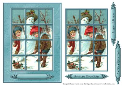 Building a Snowman - Window Tile Card
