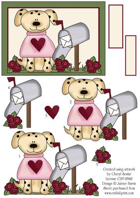 Puppy Love Valentine - Decoupage Card