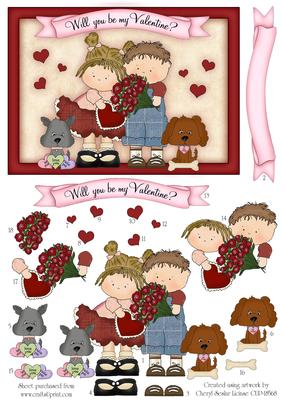 Will You Be My Valentine? - Decoupage Card