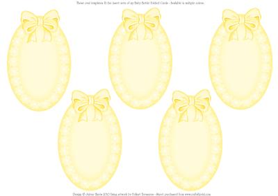 Oval Lace and Ribbon Inserts - Yellow