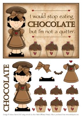 Chocolate Addict - Decoupage Card
