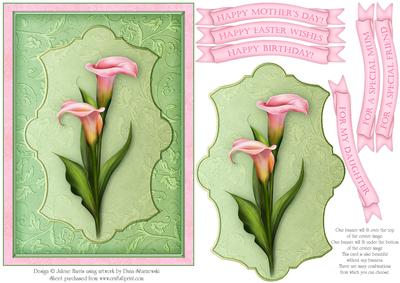 Calla Lilies in the Spring - Decoupage Card