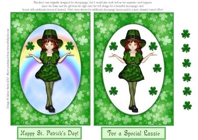 Little Irish Lassie - Decoupage Card