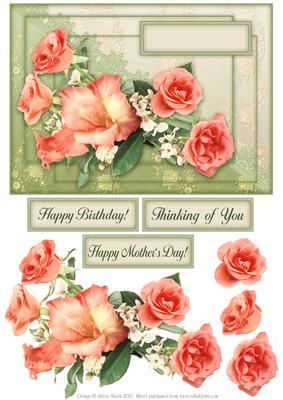 Roses and Lace - Decoupage Card