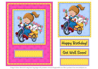 Little Tricycle Girl - Quick Card