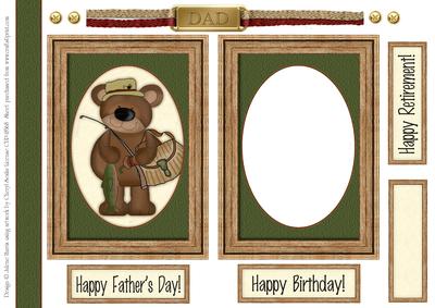 Bear Gone Fishing - Decoupage Card
