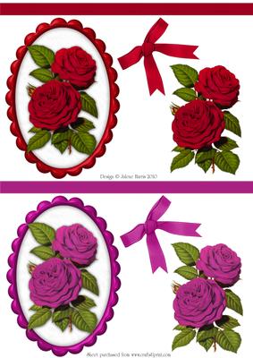 Oval Floral Toppers with Decoupage