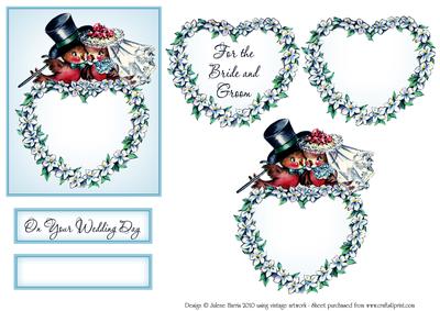 For the Bride and Groom Love Birds - Decoupage Card