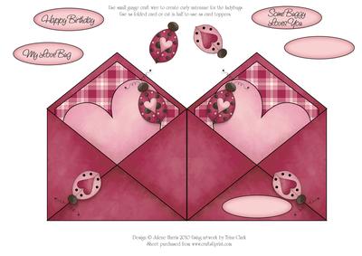 Love Bug Letter - Folded Shaped Card