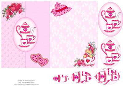 Tea for Two - Foldback Card with Oval Pyramid