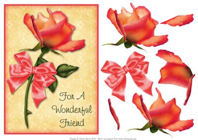 For a Wonderful Friend - Decoupage Card