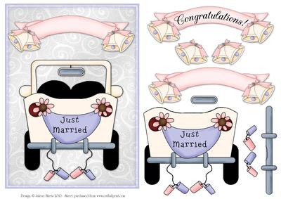 Just Married - Decoupage Card