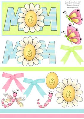 Daisy Flutters for Mum - Decoupage Card