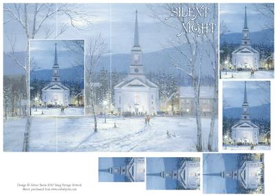 Silent Night Winter Scene - Foldback Card