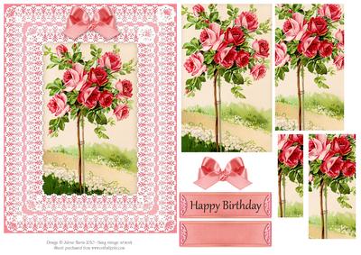 Pink Petals and Lace - Pyramid Card
