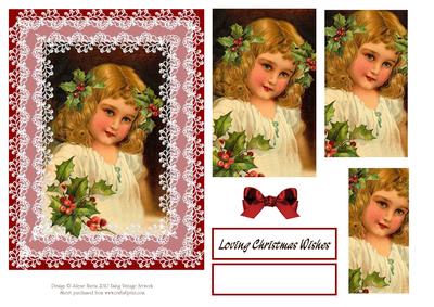 Victorian Christmas Girl - "hope" - Pyramid Card