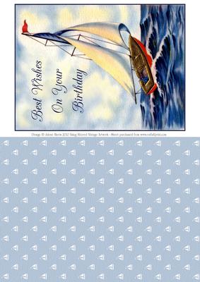 Happy Sailing - Birthday Topper with Background