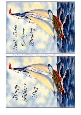 Happy Sailing - Birthday and Father's Day Toppers