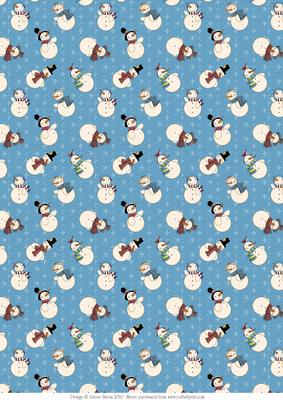 Winter Snowman Friends - Background Paper