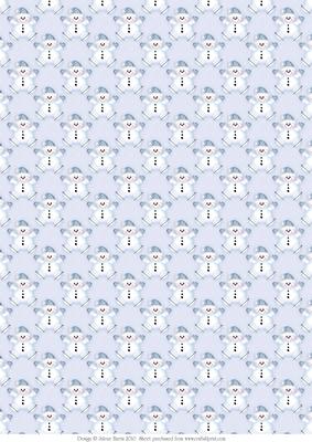 Little Blue Snowman - Background Paper