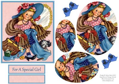 Lovely Little Dress Up Girl - Pyramid Card