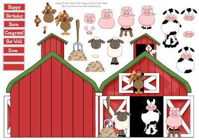 Down on the Farm - Decoupage Shaped Card