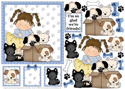 Puppy Friends - Decoupage Card