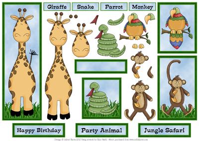 Jungle Safari Friends - Decoupage