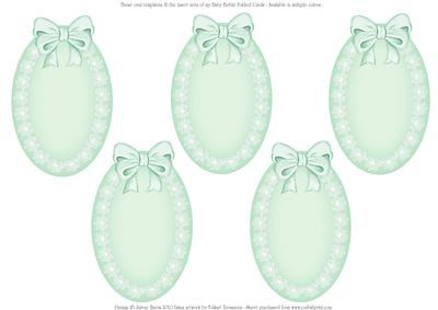 Oval Lace and Ribbon Inserts - Green