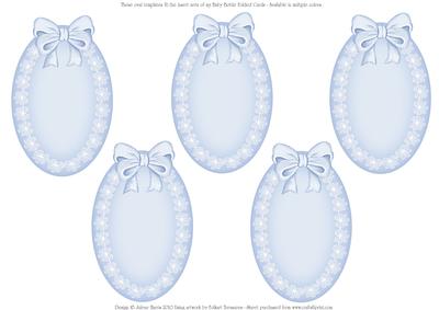 Oval Lace and Ribbon Inserts - Blue