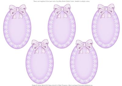 Oval Lace and Ribbon Inserts - Purple