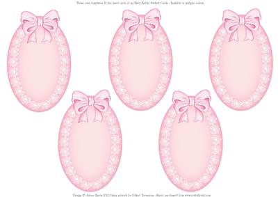 Oval Lace and Ribbon Inserts - Pink