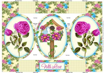 Feminine Flower Garden - Oval Pop Out Card