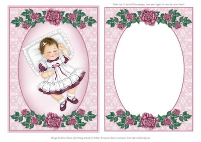 Precious Baby Girl - Framed Card Topper