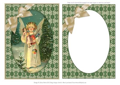 Christmas Angel Blessings - Framed Card Topper