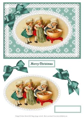 Three Little Bakers - Decoupage Card