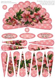 Pink Lilies and Lace - Fan Sheet