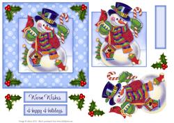 Happy Holidays Snowman - Decoupage Card