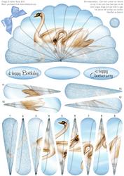 Swans on the Lake - Fan Sheet