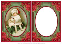 Victorian Girl in Poinsettia Frame - Quick Card