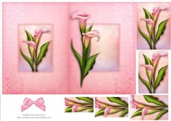Pink Calla Lilies - Foldback Card