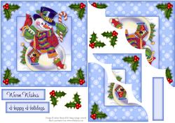 Happy Holidays Snowman - Corner Stacker