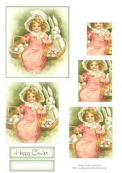 Victorian Girl with Easter Baskets