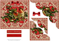 Christmas Holiday Birds - Scalloped Corner Stacker