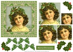 Victorian Christmas Girl - "ella" - Pyramid Card
