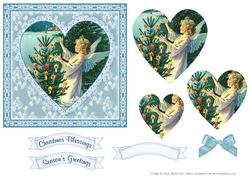 Christmas Tree Angel - Heart Pyramid Card